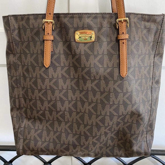 Michael Kors Handbags - Michael Kors Brown Jet Set Travel Tote Signature PVC